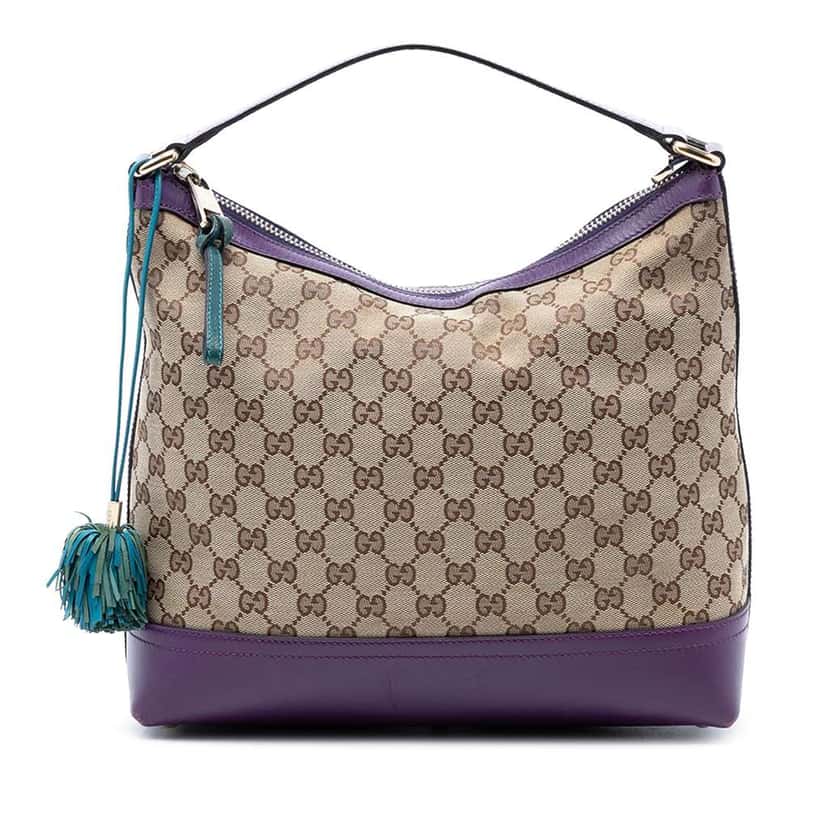 Gucci GG Canvas Cheer Hobo Beige Canvas Very good condition - Front View
