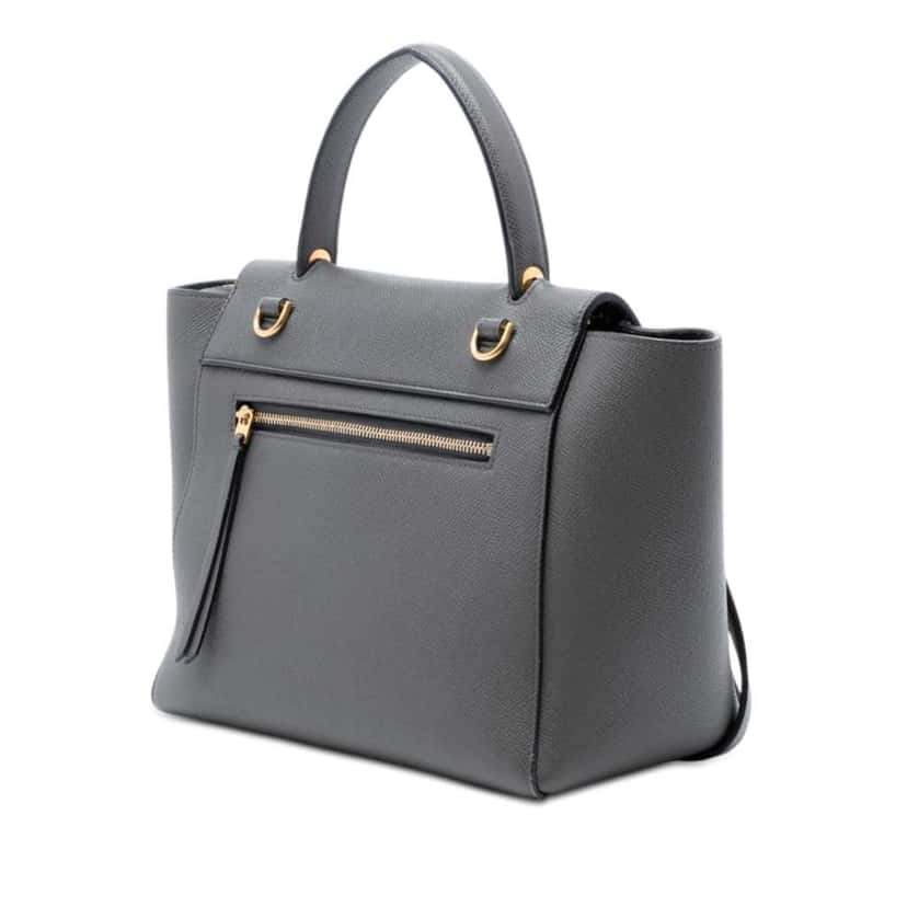 Celine Micro Grained Calfskin Belt Bag Grey Leather Very good condition - Back View