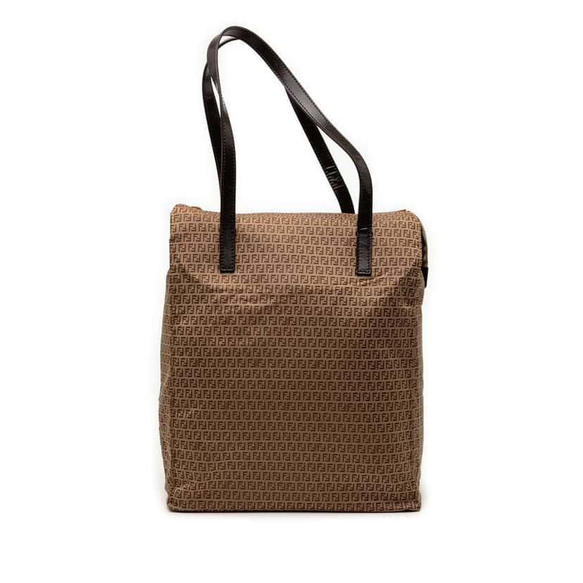 Fendi Micro Zucchino Nylon Tote Beige Very good condition - Front View