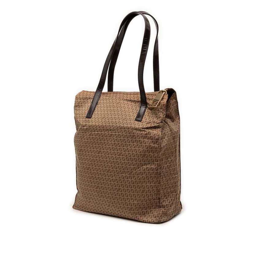 Fendi Micro Zucchino Nylon Tote Beige Very good condition - Back View
