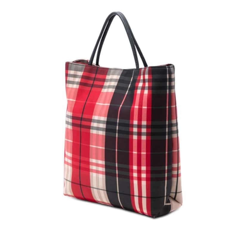 Burberry House Check Canvas Tote Red Canvas Very good condition - Back View