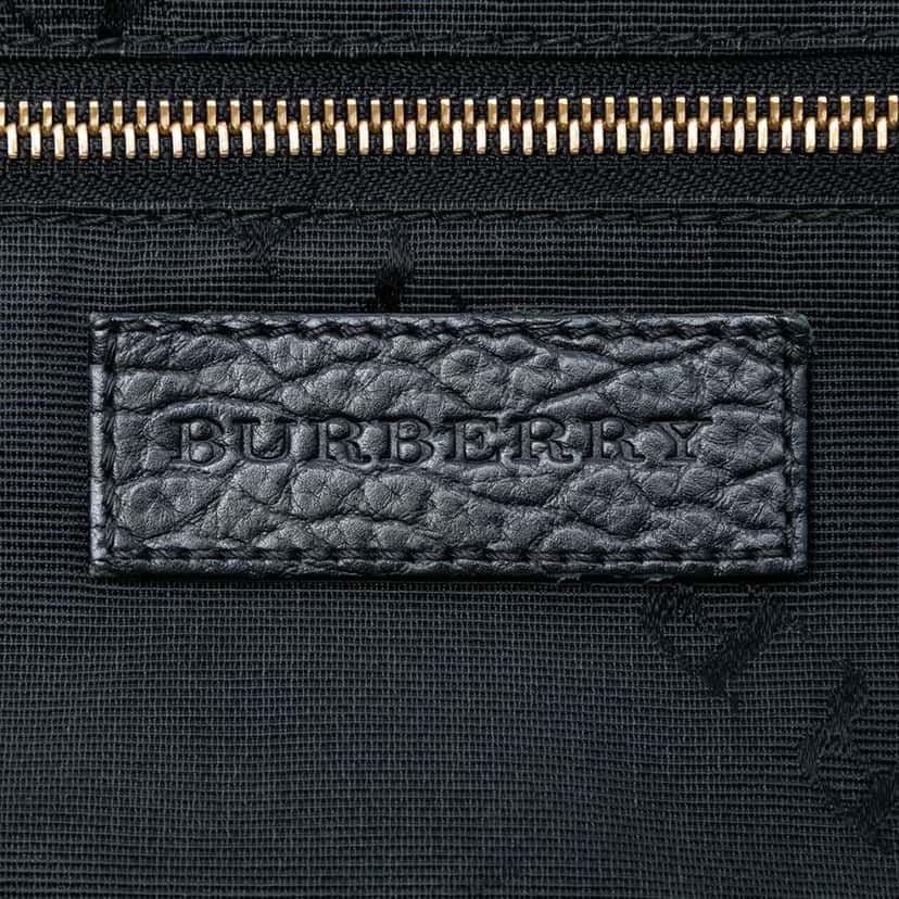 Burberry Small Heritage Grain Check Embossed Leather Orchard Bowling Bag Black Leather Very good condition - Box View