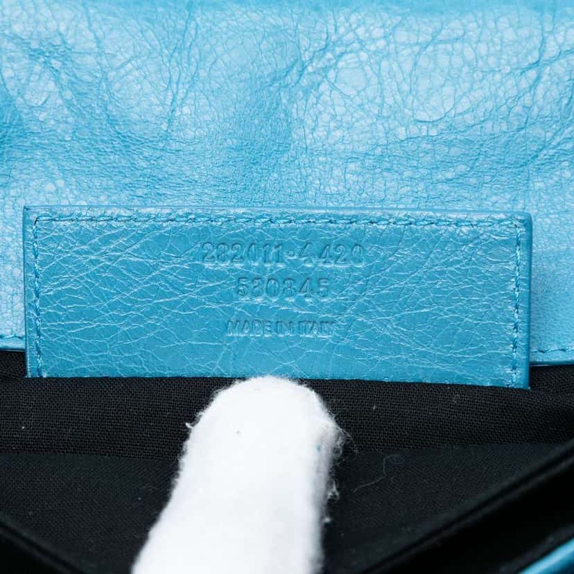 Balenciaga Lambskin Motocross Giant 12 Envelope Clutch Blue Leather Very good condition - Box View