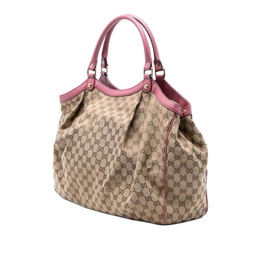 Gucci Large GG Canvas Sukey Tote Beige Canvas Very good condition - Back View