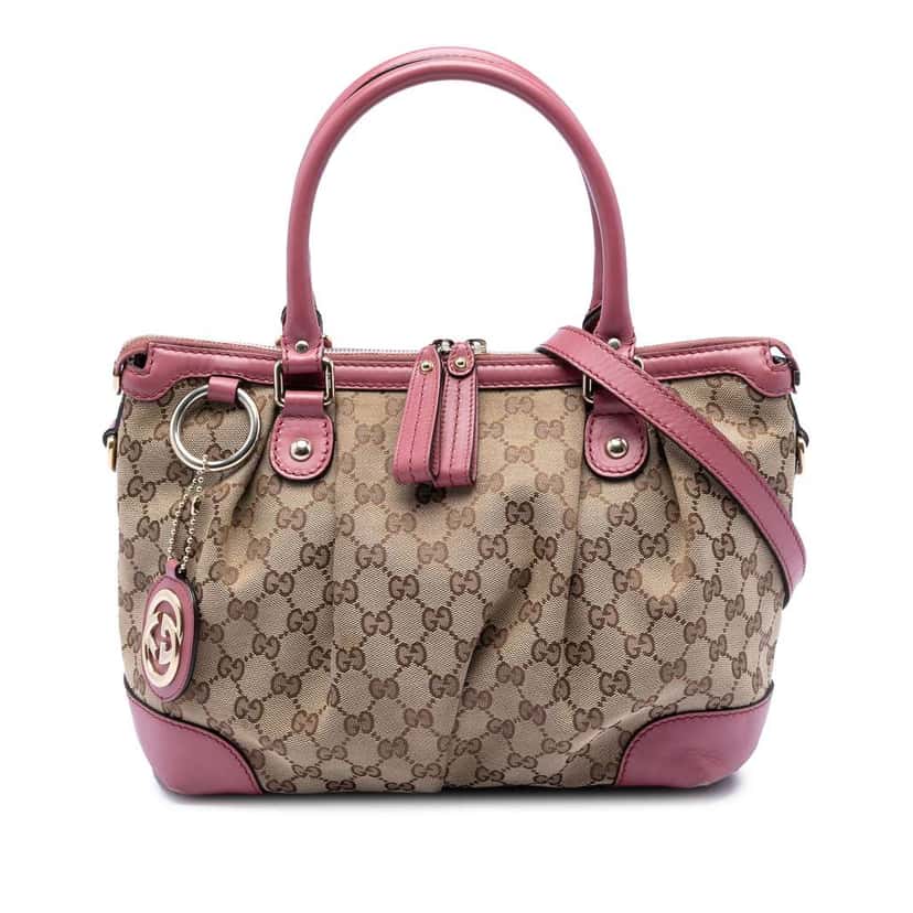 Gucci GG Canvas Sukey Satchel Beige Canvas Very good condition - Front View