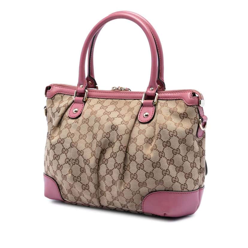 Gucci GG Canvas Sukey Satchel Beige Canvas Very good condition - Back View