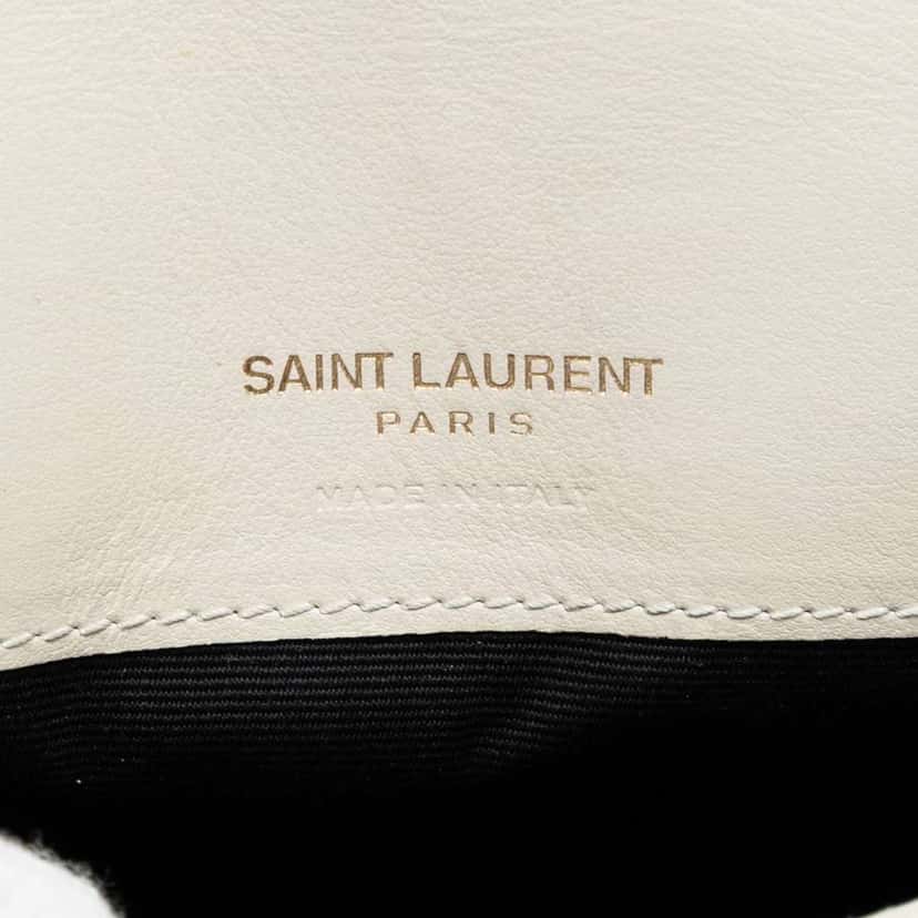 Saint Laurent Croc Embossed Leather Monogram Cassandre Crossbody White Leather Very good condition - Box View