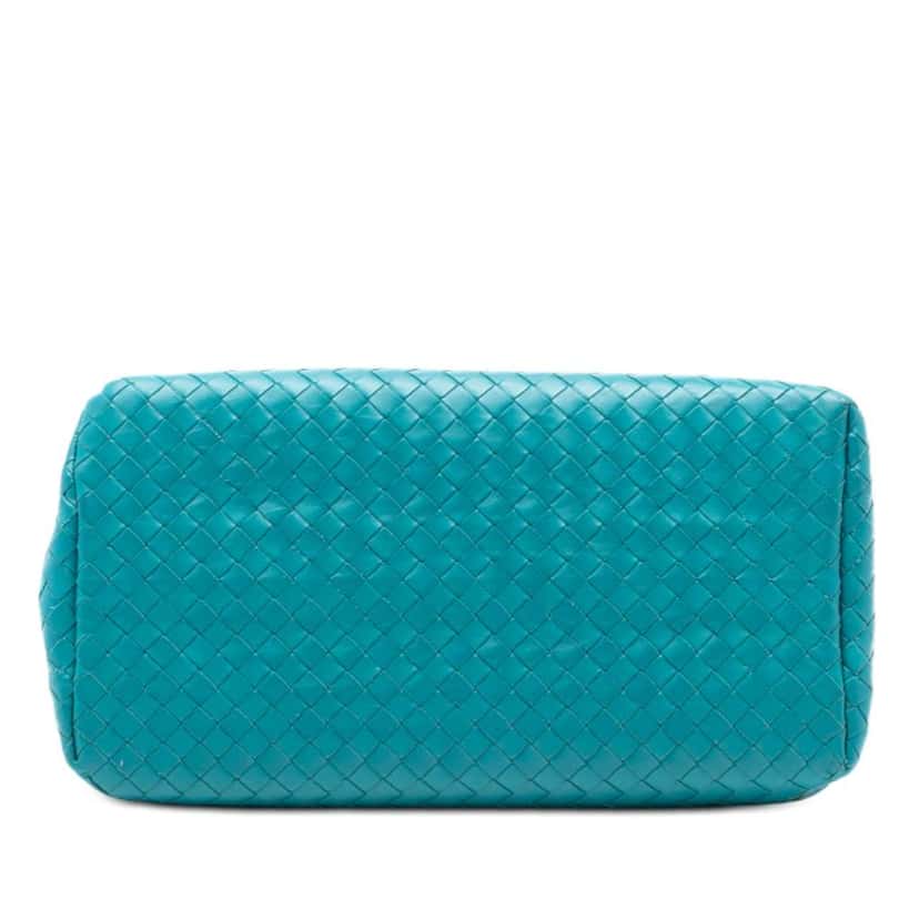 Bottega Veneta Small Nappa Intrecciato Roma Satchel Blue Leather Very good condition - Inside View