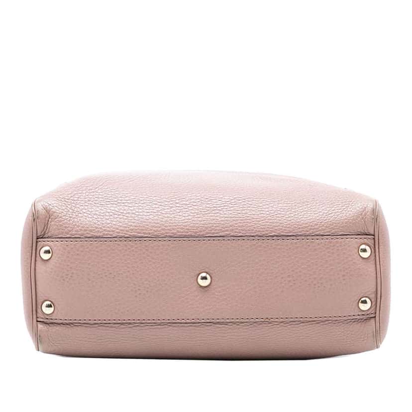 Gucci Small Calfskin Bamboo Shopper Satchel Pink Leather Very good condition - Inside View