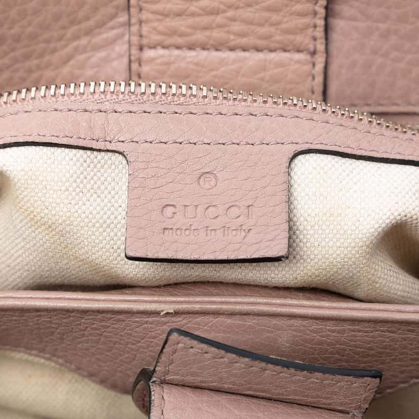 Gucci Small Calfskin Bamboo Shopper Satchel Pink Leather Very good condition - Box View