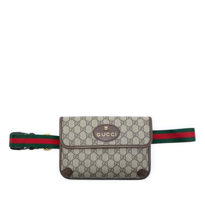 Gucci GG Supreme Web Neo Vintage Belt Bag Beige Very good condition - Front View