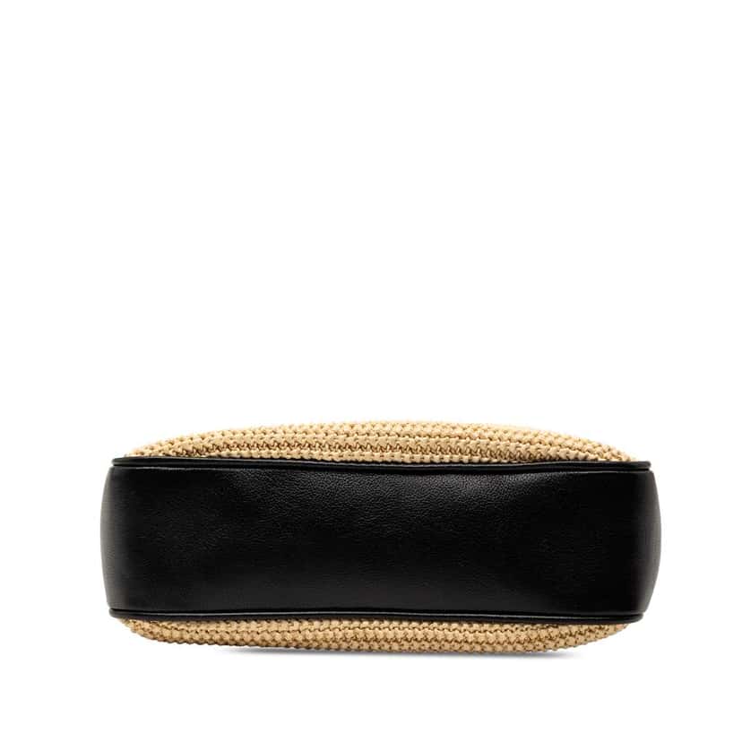 Saint Laurent Woven Raffia and Leather Lou Camera Bag Beige Very good condition - Inside View