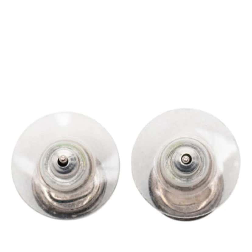 Chanel CC Resin Push Back Earrings Black Very good condition - Back View