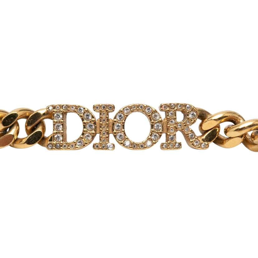 Dior Gold Plated Strass DioRevolution Choker Necklace Gold Metal Very good condition - Front View