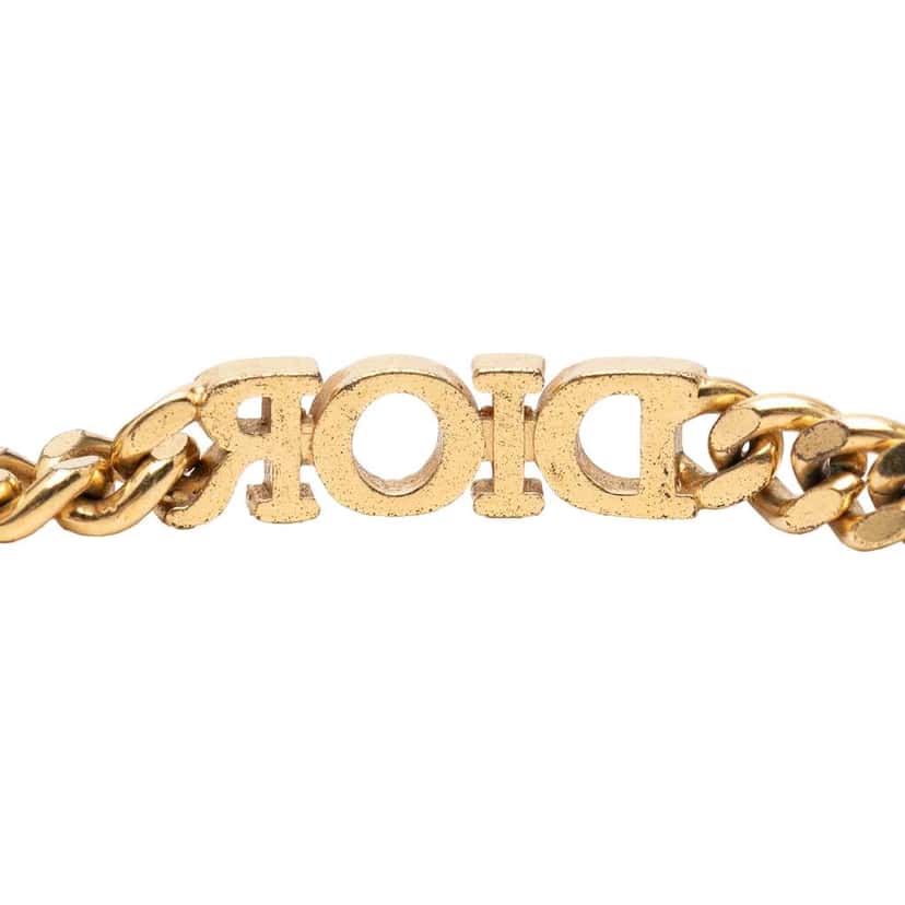 Dior Gold Plated Strass DioRevolution Choker Necklace Gold Metal Very good condition - Back View