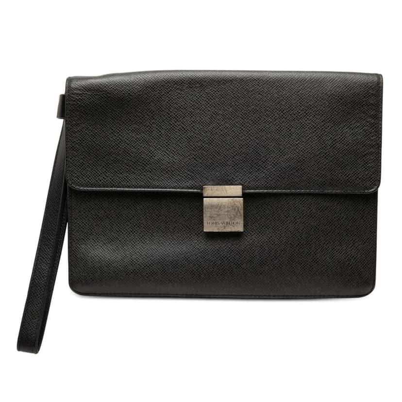 Louis Vuitton Taiga Selenga Black Leather Very good condition - Front View