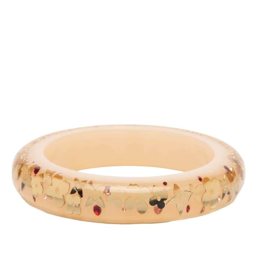 Louis Vuitton Wide Monogram Resin Inclusion Bangle Beige Very good condition - Front View