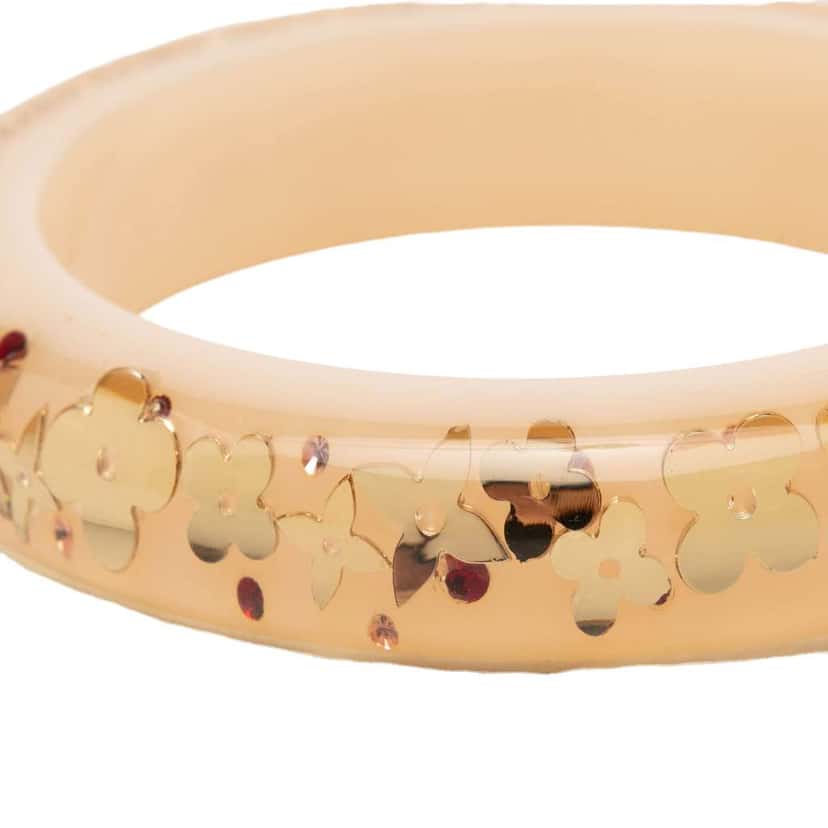 Louis Vuitton Wide Monogram Resin Inclusion Bangle Beige Very good condition - Box View