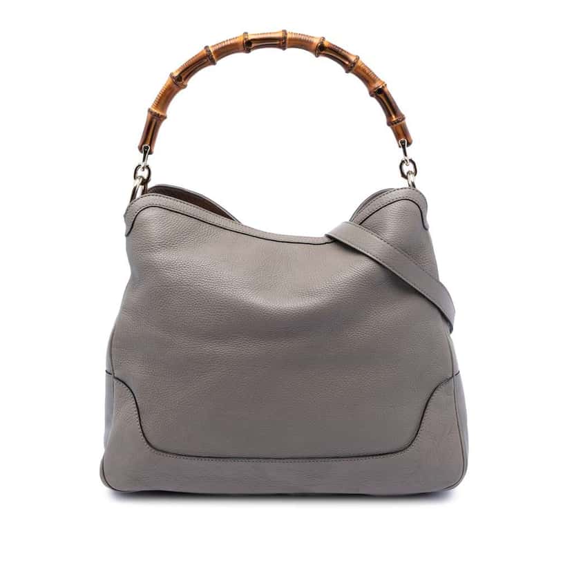 Gucci Calfskin Bamboo Diana Satchel Grey Leather Very good condition - Front View