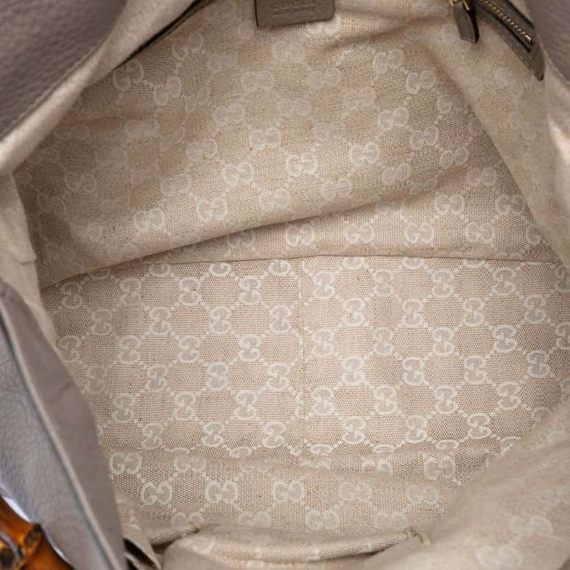 Gucci Calfskin Bamboo Diana Satchel Grey Leather Very good condition - Model View