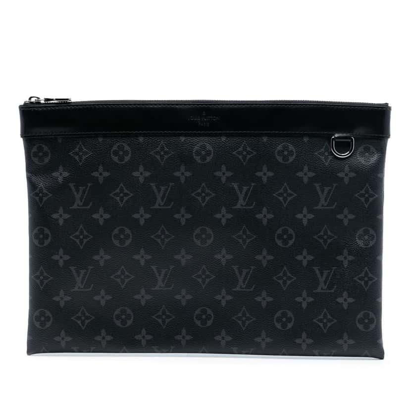 Louis Vuitton Monogram Eclipse Discovery Pochette GM Black Very good condition - Front View