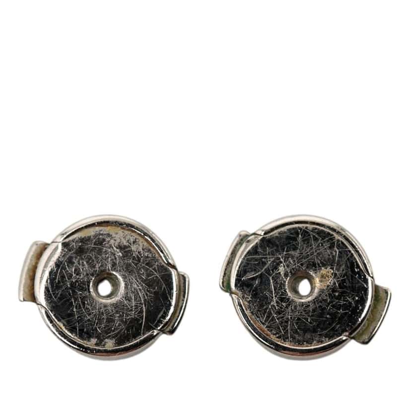 Hermès Palladium Plated Cage D H Cube Earrings Silver Metal Very good condition - Model View