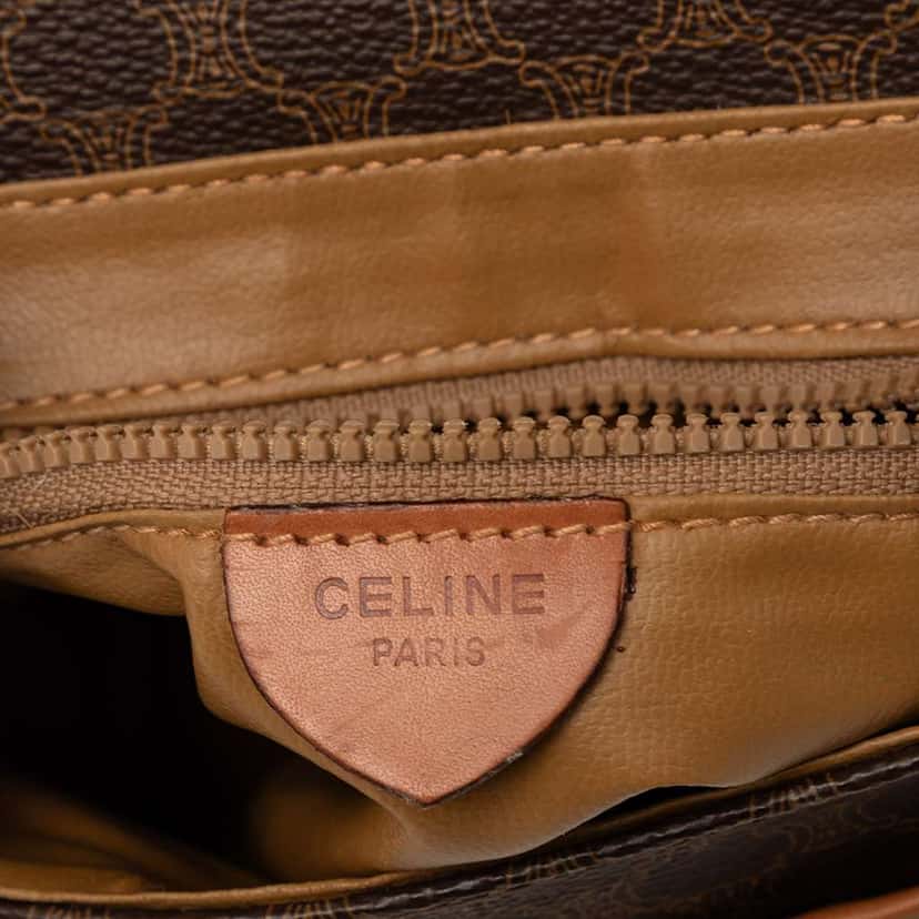 Celine Macadam Coated Canvas Crossbody Brown Canvas Very good condition - Box View