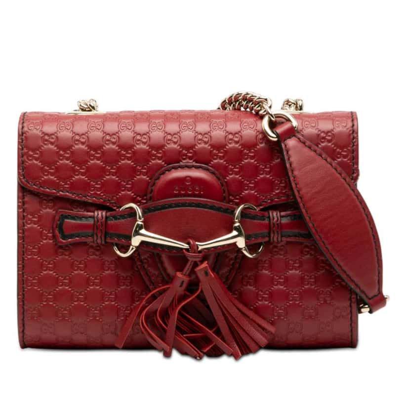 Gucci Mini Microguccissima Emily Crossbody Red Leather Very good condition - Front View