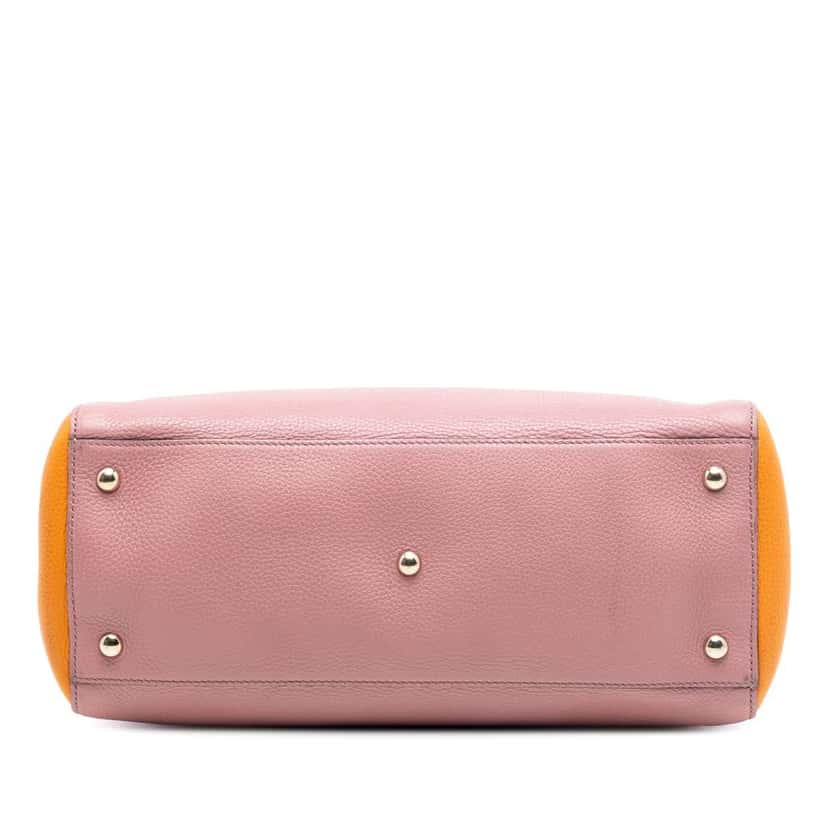 Gucci Medium Bicolor Calfskin Bamboo Shopper Satchel Pink Leather Very good condition - Inside View