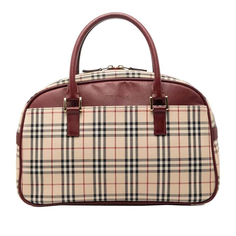 Burberry House Check Canvas Handbag Beige Canvas Very good condition - Front View