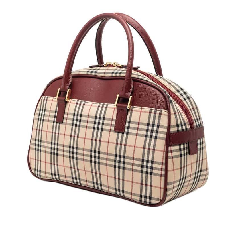 Burberry House Check Canvas Handbag Beige Canvas Very good condition - Back View