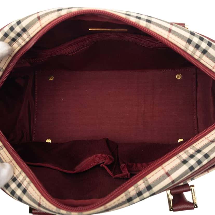 Burberry House Check Canvas Handbag Beige Canvas Very good condition - Model View