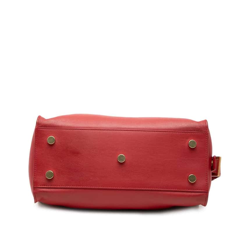 Saint Laurent Baby Leather Monogram Downtown Cabas Satchel Red Leather Very good condition - Inside View