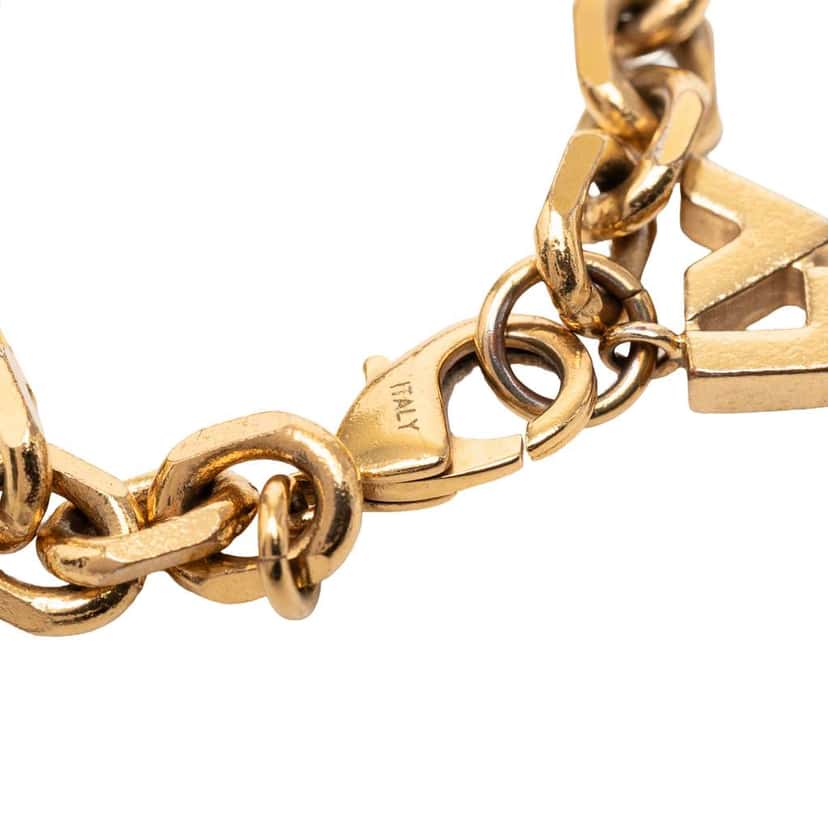 Louis Vuitton Gold Plated Brass and Strass Love Letters Charm Bracelet Gold Metal Very good condition - Box View