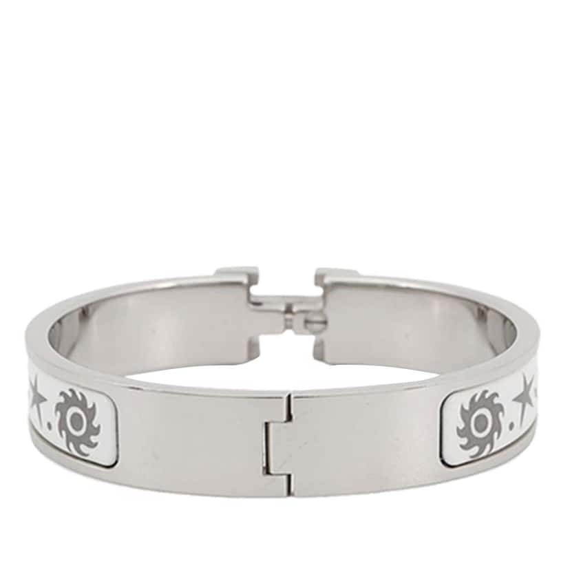 Hermès Narrow Enamel Sous le Charme d Orphee Clic H Bracelet PM Silver Very good condition - Inside View