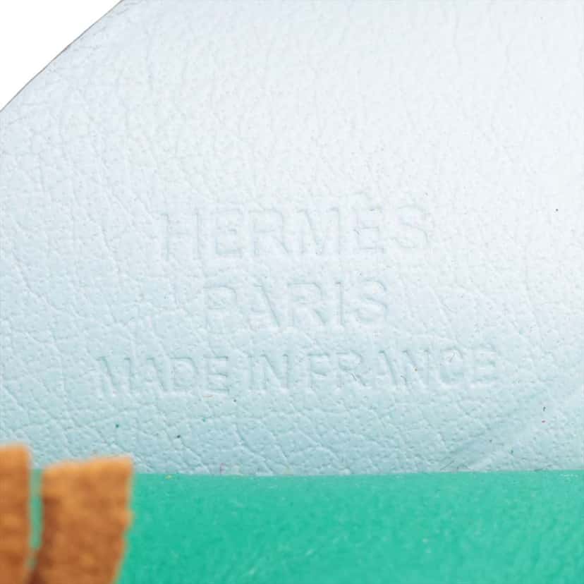 Hermès Milo Lambskin and Swift Grigri Rodeo Pegase Bag Charm PM Green Leather Very good condition - Inside View