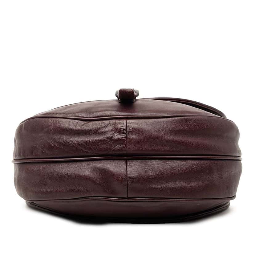 Bottega Veneta Intrecciato Trimmed Leather Double Sided Flap Satchel Red Leather Very good condition - Inside View