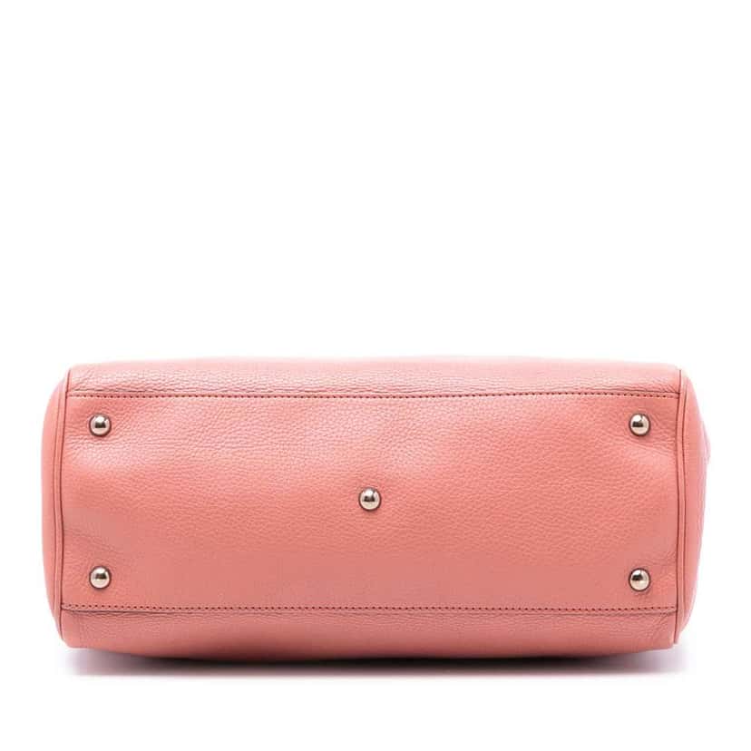 Gucci Medium Calfskin Bamboo Shopper Satchel Pink Leather Very good condition - Inside View
