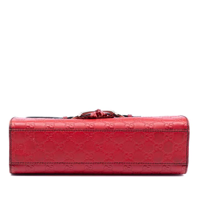 Gucci Medium Guccissima Emily Shoulder Bag Red Leather Very good condition - Inside View