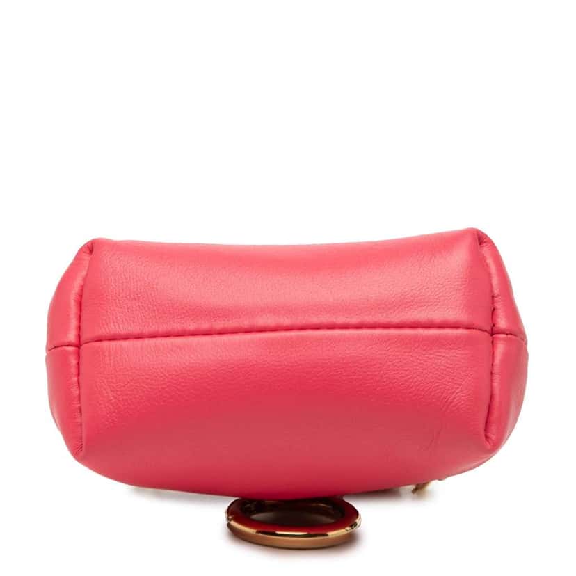 Fendi Nano Shiny Nappa First Bag Charm Crossbody Pink Leather Very good condition - Inside View
