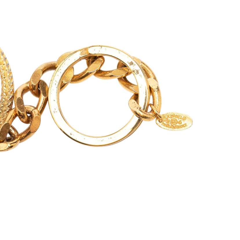 Chanel CC Gold Plated Key Chain Gold Metal Very good condition - Inside View