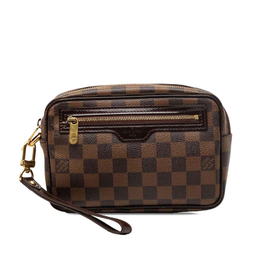 Louis Vuitton Damier Ebene Pochette Billets Macao Brown Very good condition - Front View