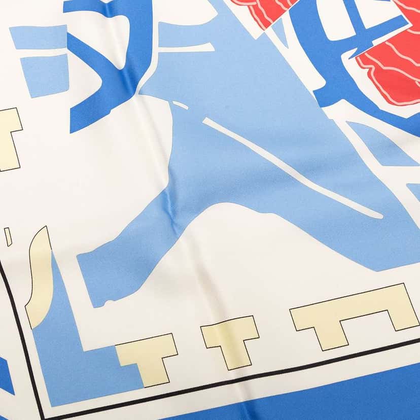 Hermès Puzzle II Silk Scarf 90 White Silk Very good condition - Inside View