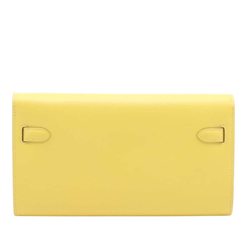 Hermès Evercolor Kelly To Go Wallet Yellow Leather Very good condition - Back View