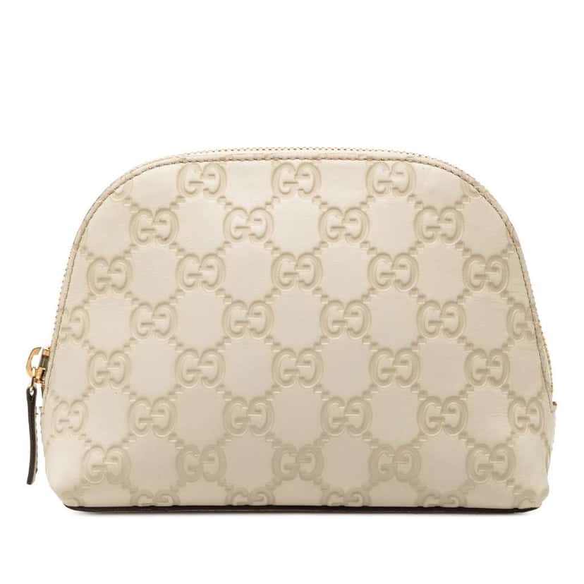 Gucci Guccissima Pouch White Leather Very good condition - Front View