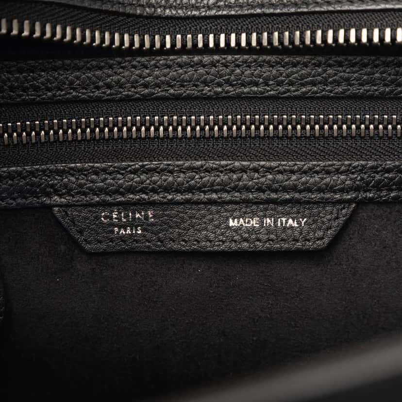 Celine Micro Drummed Calfskin Luggage Tote Black Leather Very good condition - Box View