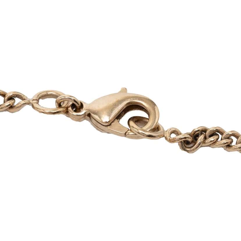 Chanel CC Gold Plated Strass Moon Pendant Necklace Gold Metal Very good condition - Model View