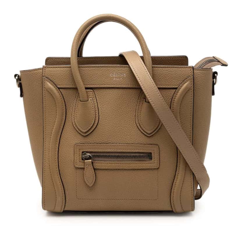 Celine Nano Leather Luggage Tote Brown Leather Very good condition - Front View