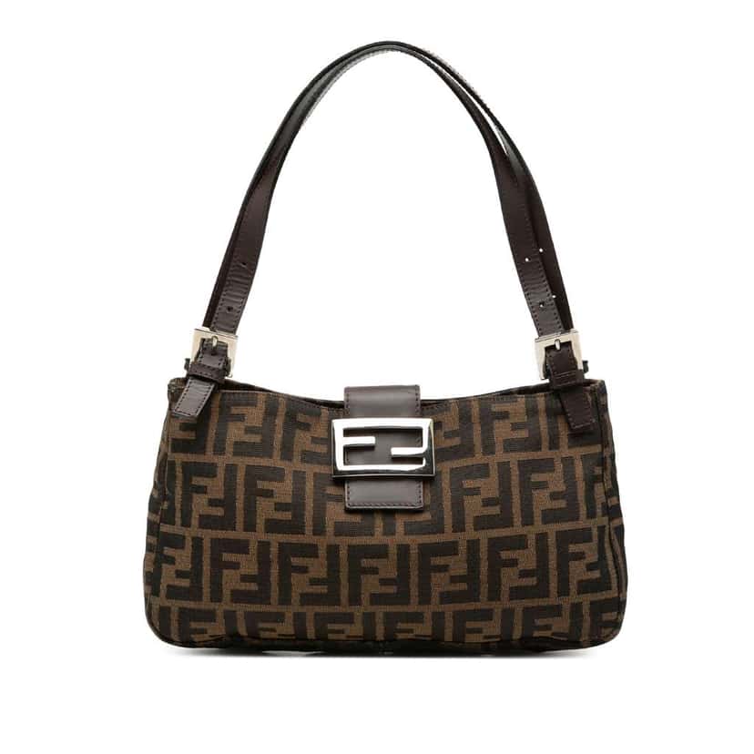 Fendi Zucca Canvas Shoulder Bag Brown Canvas Very good condition - Front View