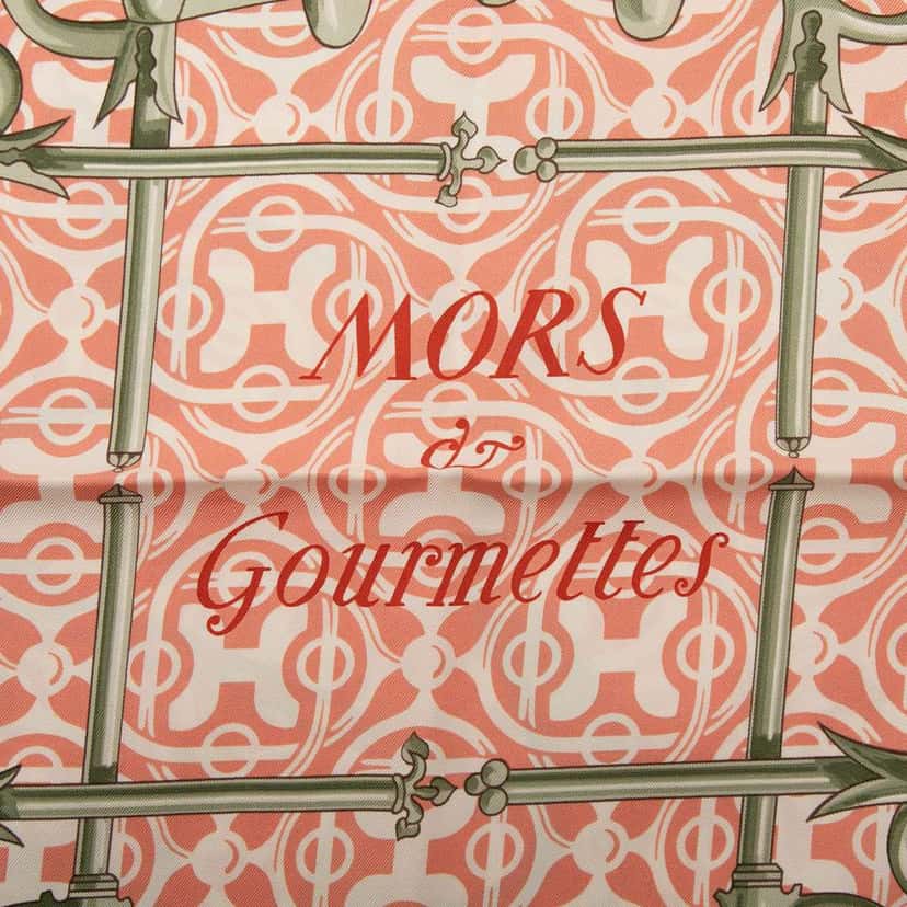 Hermès Mors et Gourmettes Silk Shawl Orange Silk Very good condition - Box View